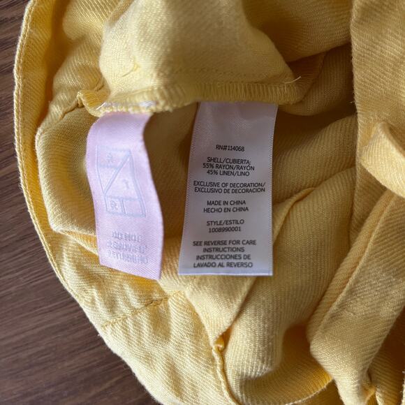 Ashley Park x RTR Linen Blend Wide Leg pants yellow - 8 - Picture 10 of 11